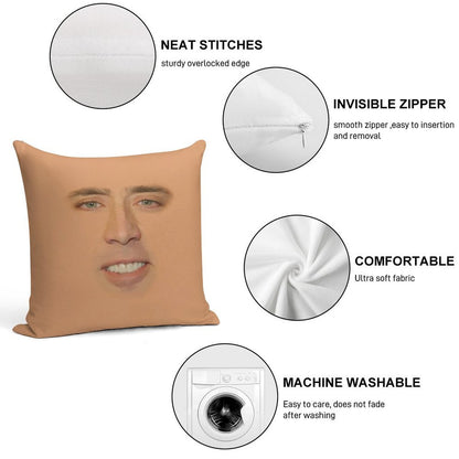 Nicolas Cage Full Face Soft Anti-Pilling Throw Pillow