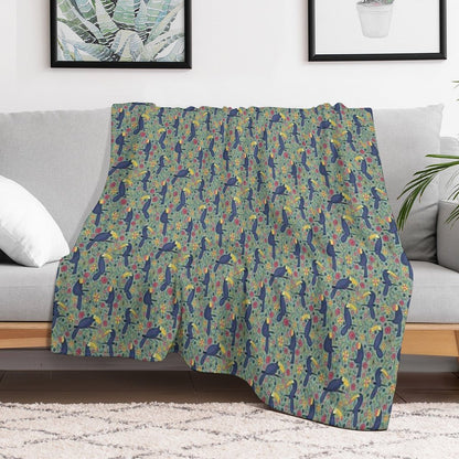 Pattern 83 - Toucans And Parrots Tropical Dream Throw Blanket