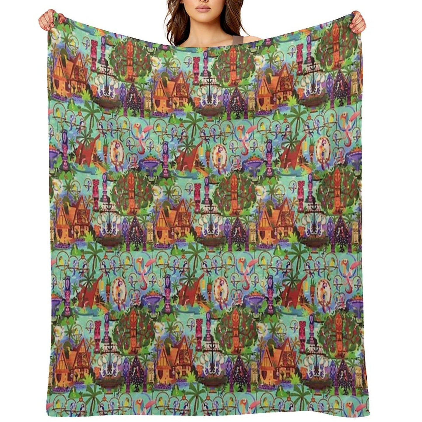 The ORIGINAL Enchanted Tiki Room Collage Throw Blanket