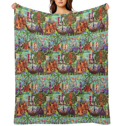 The ORIGINAL Enchanted Tiki Room Collage Throw Blanket