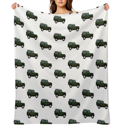 Defender SUV - British Racing Green Throw Blanket