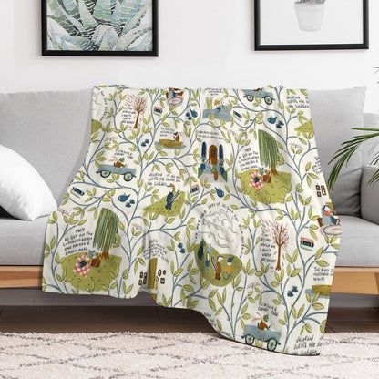 Wind in The Willows (light) Throw Blanket