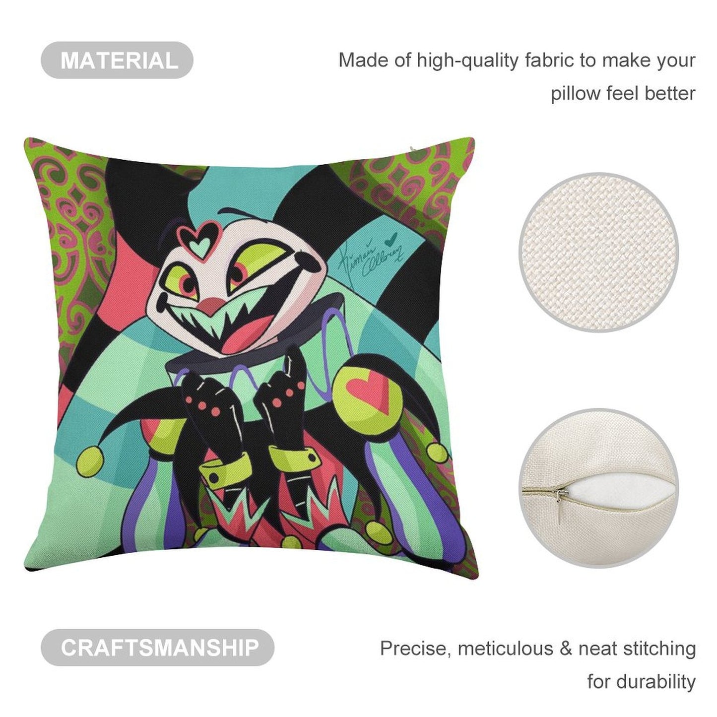 Excited Fizzarolli Linen Throw Pillow Cover