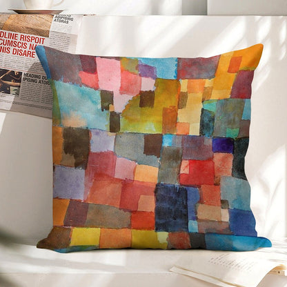 Raumarchitekturen, Paul Klee Linen Throw Pillow Cover