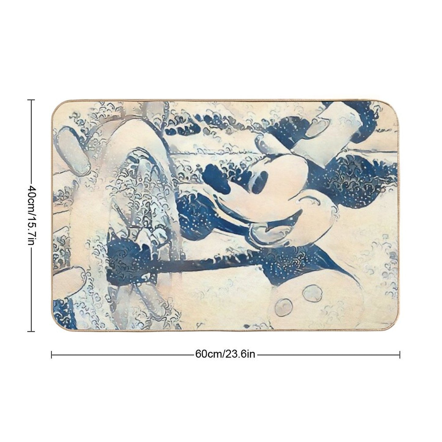 Steamboat Mickey in The Style of 'The Great Wave' Bath Mat