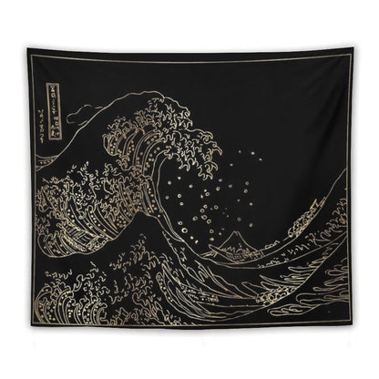 Great Wave Gold Tapestry