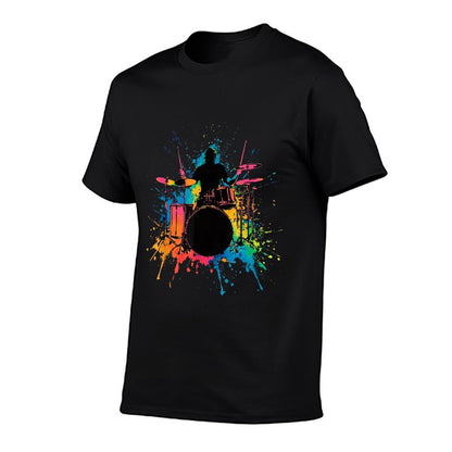 Drummer Colorful Drums Drumming Music Lover T-Shirt