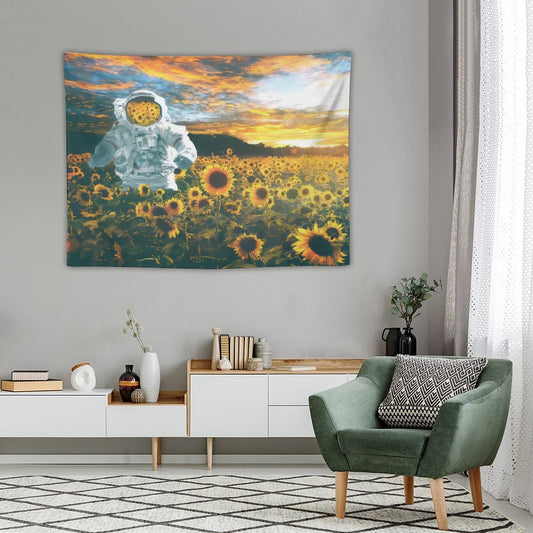 Astronaut In Sunflower A Galaxy Far Away Tapestry