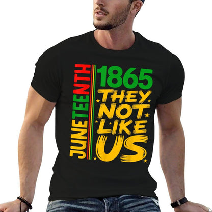 They Dont Like Us Juneteenth 1865 Pride Black History Tee  Ribbed Collar T-Shirt