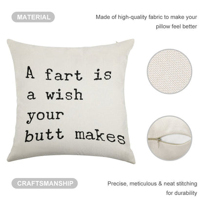 Farts Linen Throw Pillow Cover