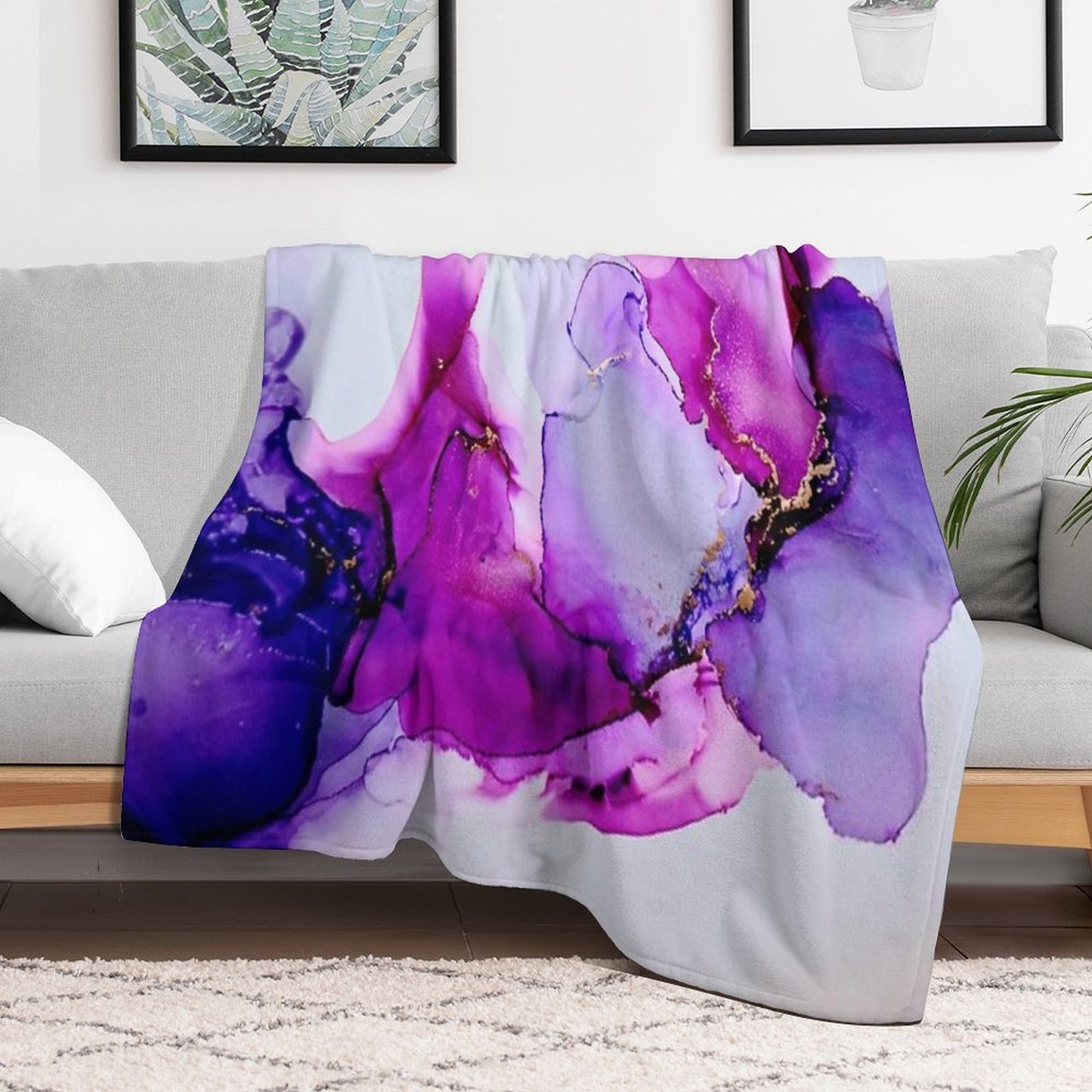 Purple Ink II Throw Blanket