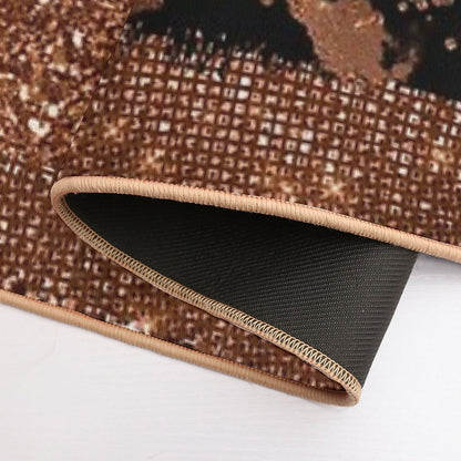 Dark Faux Copper Glamour Bath Mat