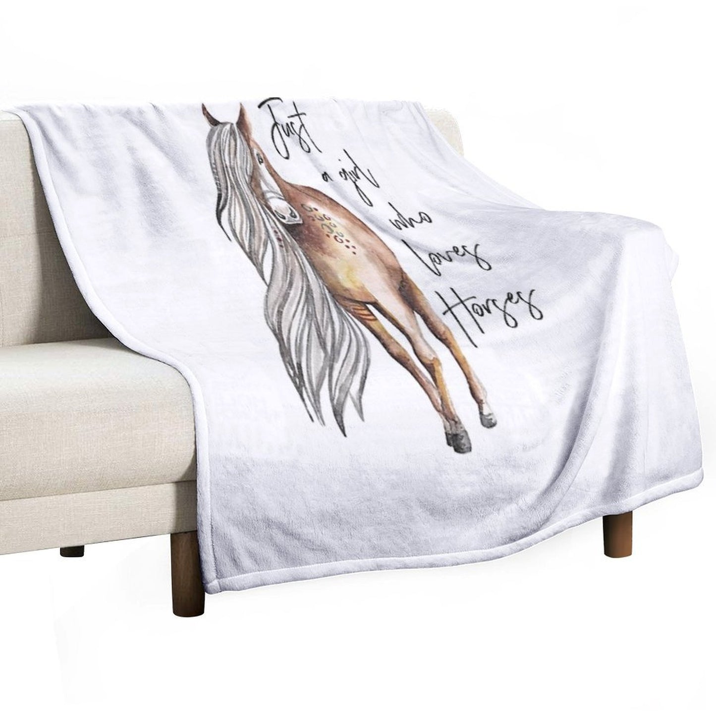 Just A Girl Who Loves Horses - Horse Lover Design Throw Blanket