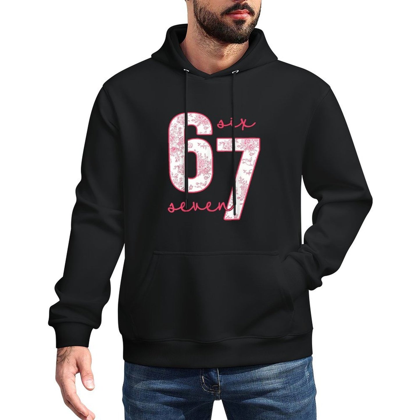 Trending Meme Saying 6 7 Men Women Kids 67 Funny Medium-Weight Fabric Hoodie