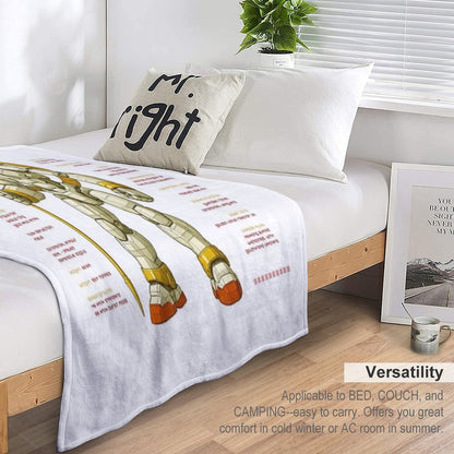 Lan Xang Mecha Warrior Lao Elephant King Design Throw Blanket