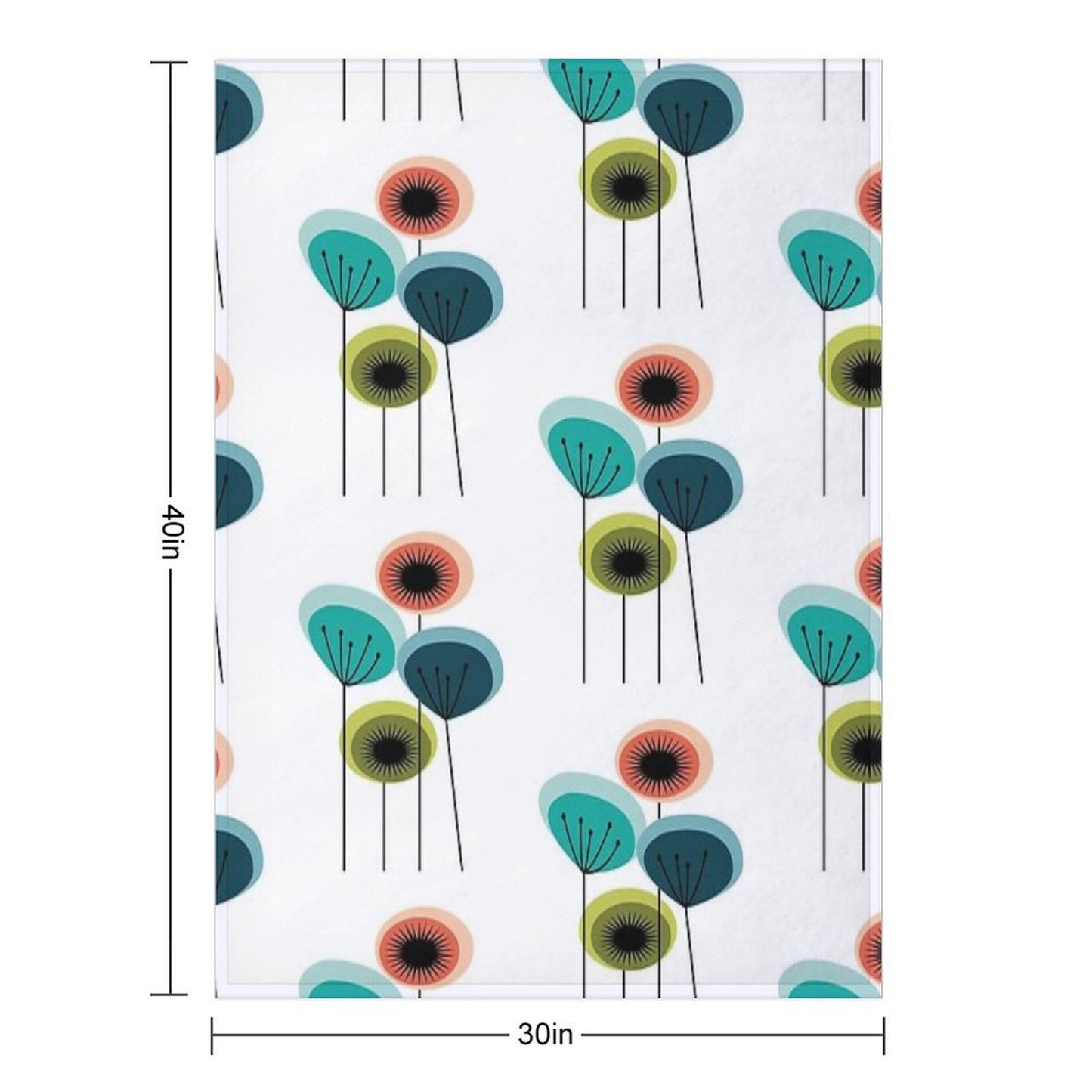 Flowers - Mid Century Throw Blanket