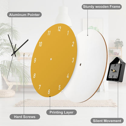 Clock Numbers Mustard Wall Clock