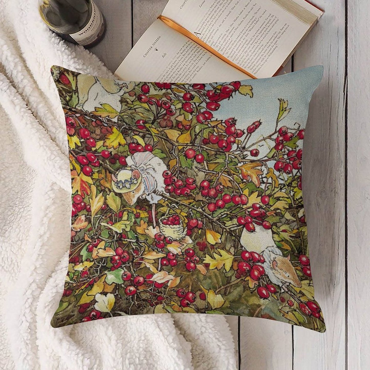 The Blackthorn Bush Linen Throw Pillow Cover