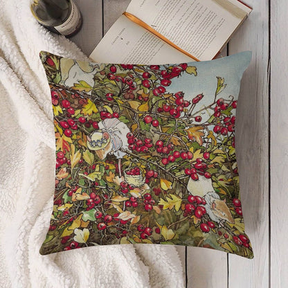 The Blackthorn Bush Linen Throw Pillow Cover