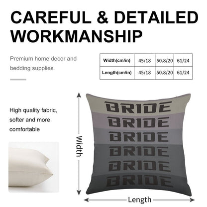 BRIDE JDM MATERIAL Linen Throw Pillow Cover
