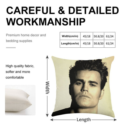 Paul Wesley GFY Linen Throw Pillow Cover