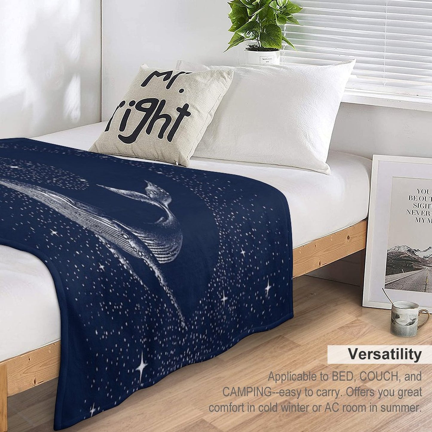 Starry Whale Throw Blanket