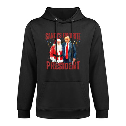 Santas Favorite President Trump Christmas Santa Hat Casual Wear Hoodie