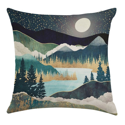 Star Lake Linen Throw Pillow Cover