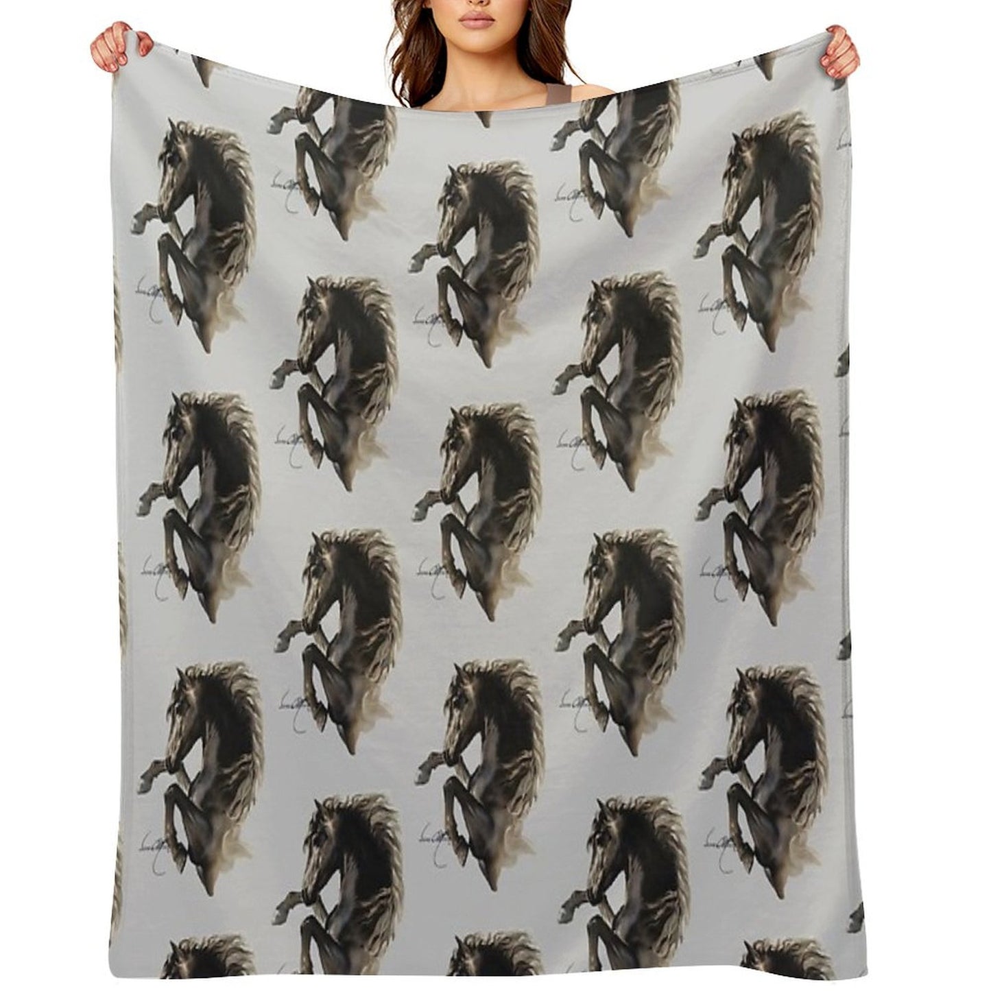 Black Fury (Cut-Out) Throw Blanket