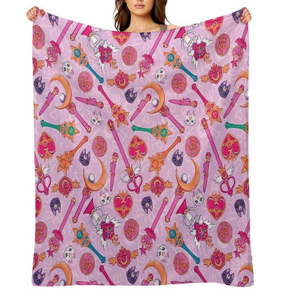 Pastel Moon Prism Power Throw Blanket