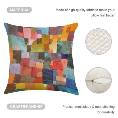 Raumarchitekturen, Paul Klee Linen Throw Pillow Cover
