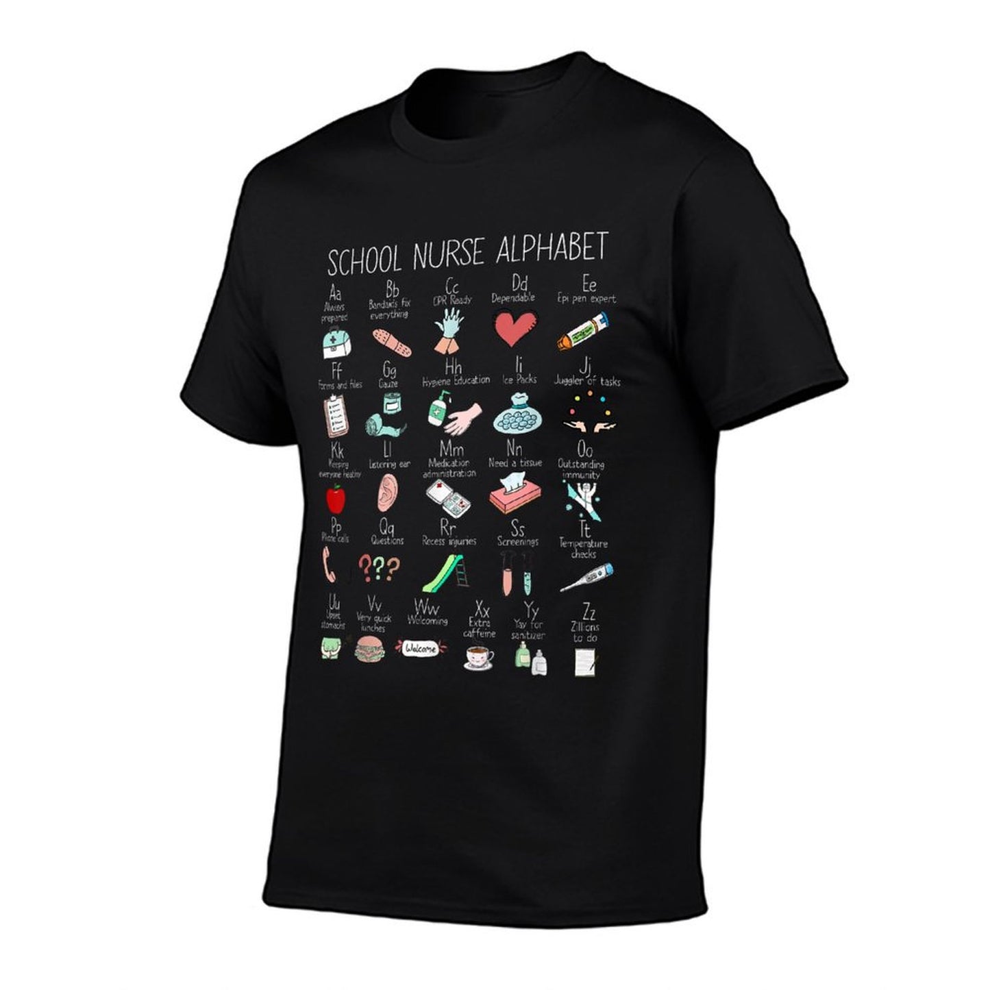 ABC School Nurse Alphabet Nurse Appreciation Nurse Educator T-Shirt
