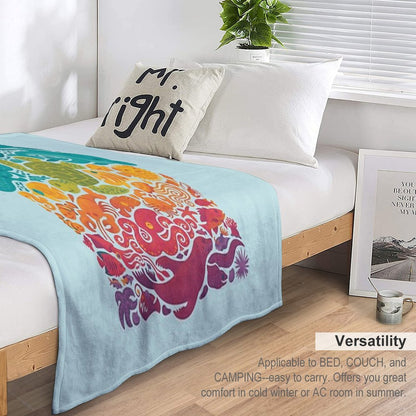 Aquatic Spectrum  Light Blue Throw Blanket