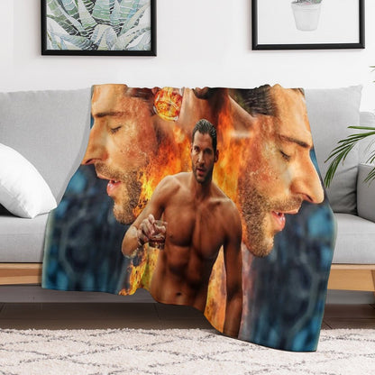 Tom Ellis - Lucifer Is Risen Throw Blanket