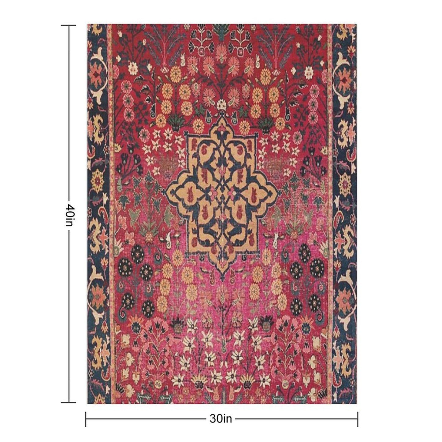 17th Century Persian Vase Carpet Print Throw Blanket