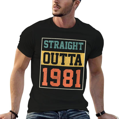 Womens Straight Outta 1981 Funny Vintage 40th Birthday Gift  Vintage-inspired T-Shirt