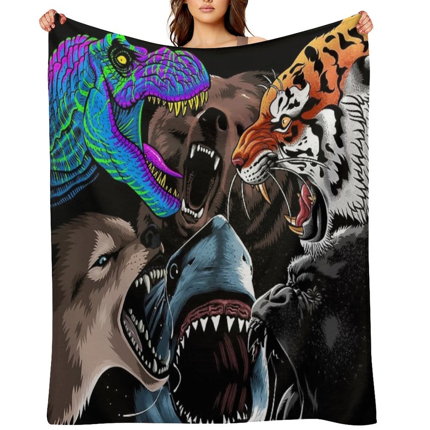 Animal Attack Throw Blanket
