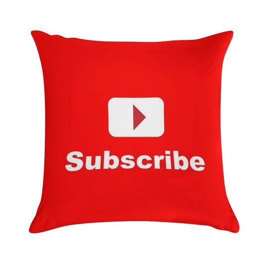 Youtube Channel Subscribe Soft Reinforced Edging Throw Pillow