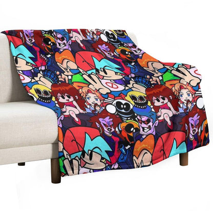 Friday Night Funkin Collage Throw Blanket