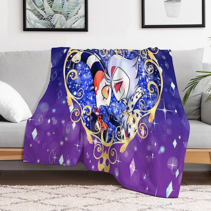 Helluva Boss Stolas And Blitzo Heart Frame Throw Blanket