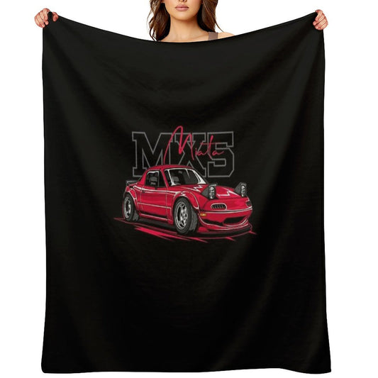 Red Mazda MX5 Miata Throw Blanket