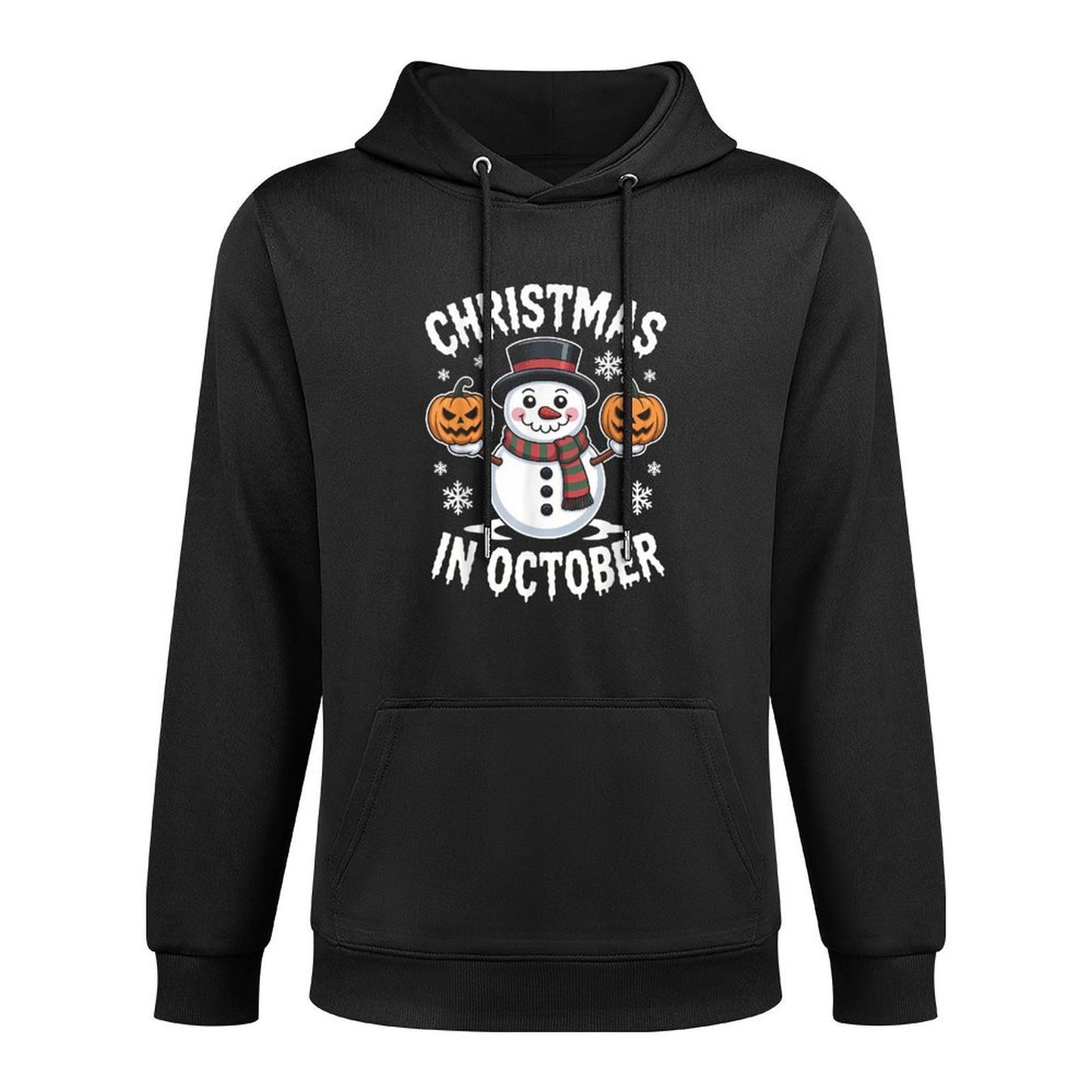 Christmas in October Halloween Snowman Pumpkin Kids Costume Relaxed Fit Hoodie