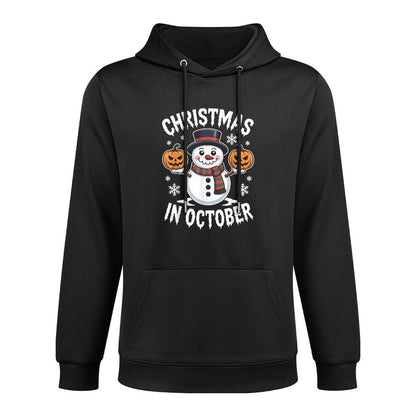 Christmas in October Halloween Snowman Pumpkin Kids Costume Relaxed Fit Hoodie