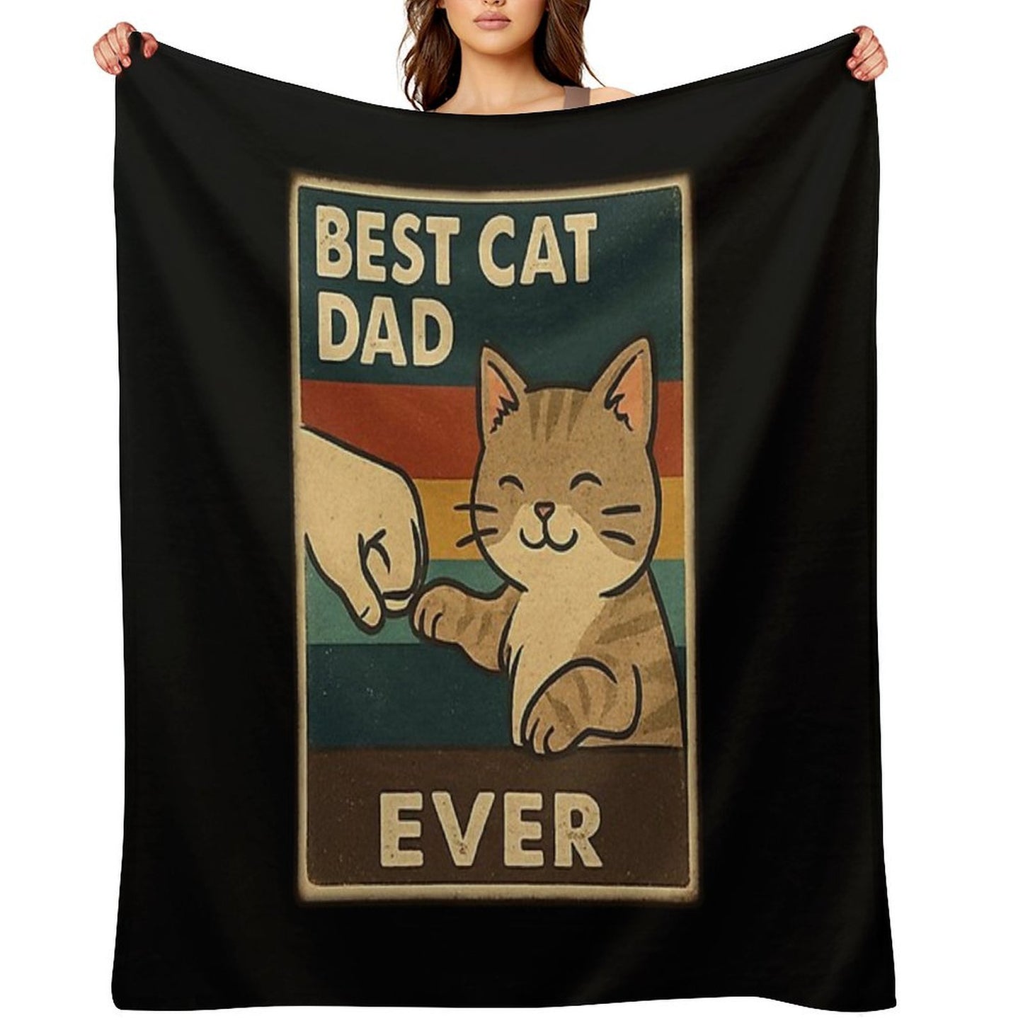 Best Cat Dad Ever Throw Blanket
