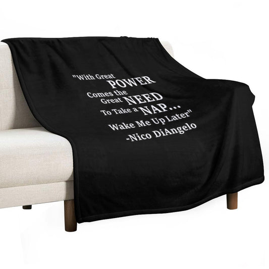 Nico DiAngelo Quote Throw Blanket