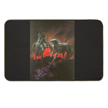 Dark Horses Bath Mat