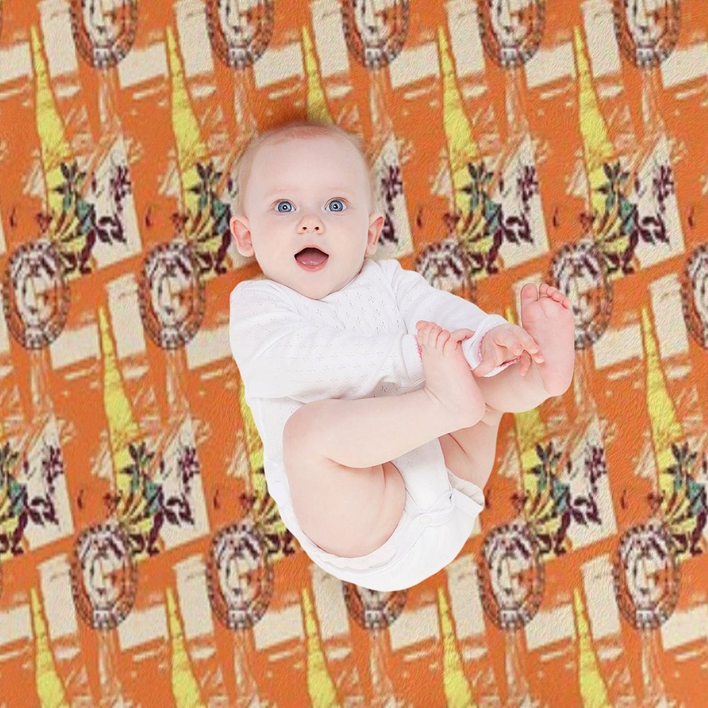 Abstract Flower Pattern Throw Blanket