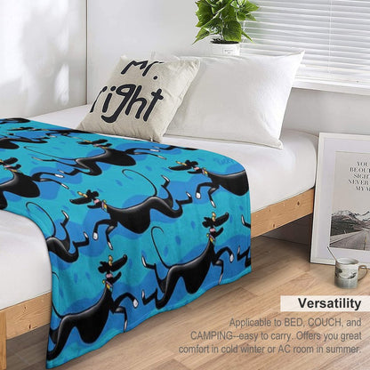 Blue Zoomies Pattern Throw Blanket