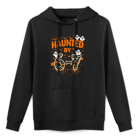 Haunted by 67 Funny Six Seven Meme Spooky Ghost Halloween Shape Retention Hoodie