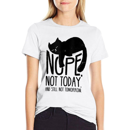 Cat Motive Funny Fun Retro Nope Not Today  Eco-friendly Material T-Shirt
